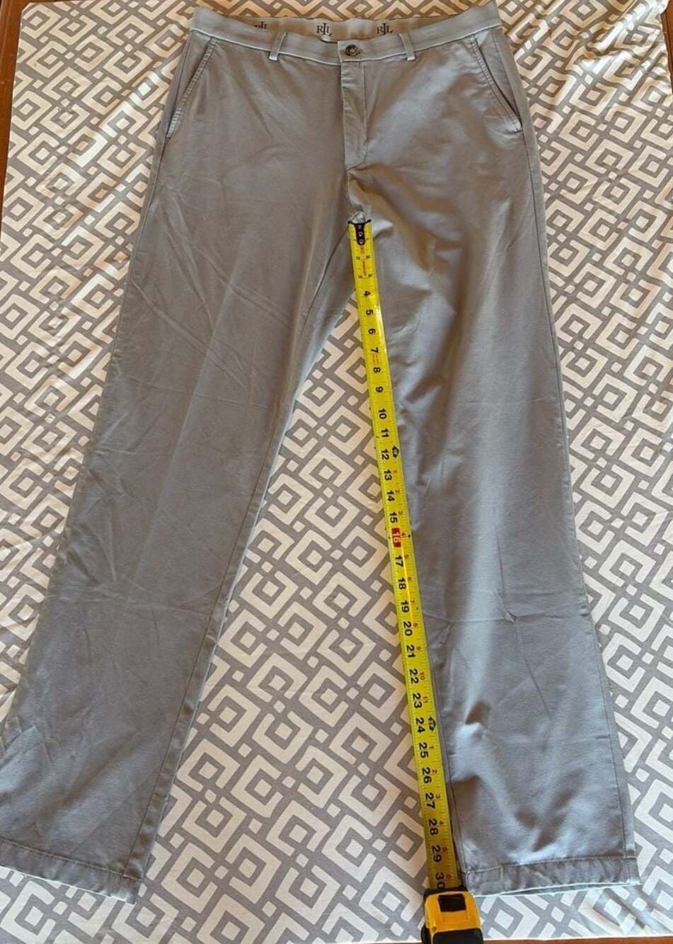 Lauren Ralph Lauren Men's Grey Flat Front Chino Pants Size 34x30